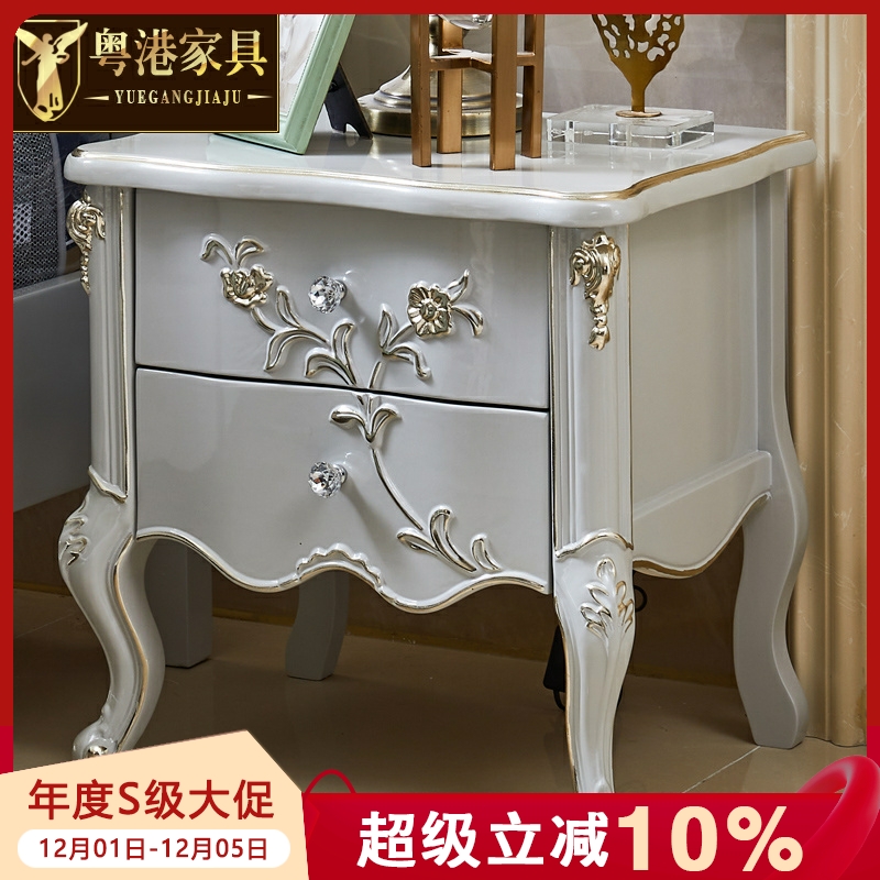 手工雕花全实木欧式床头柜