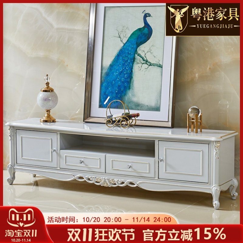 欧式储物全实木水性漆电视柜