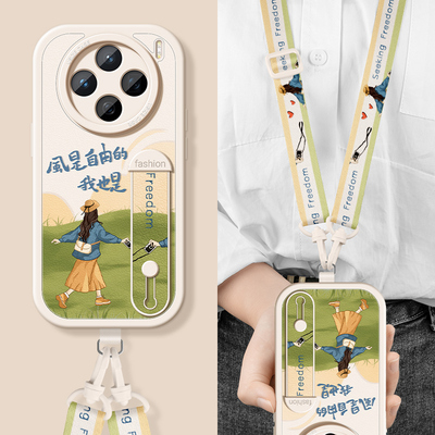 适用vivox200s手机壳带支架挂绳