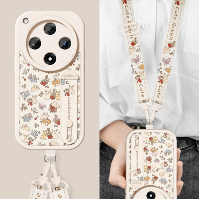 适用oppofindx8手机壳带支架挂绳