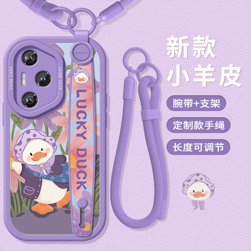 适用荣耀400手机壳带手绳支架