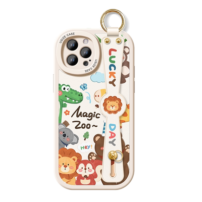 适用苹果带支架挂绳手机壳