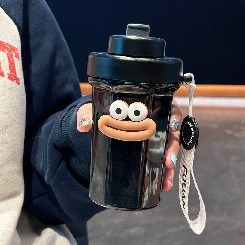 香肠嘴大眼睛PVC硅胶水杯贴