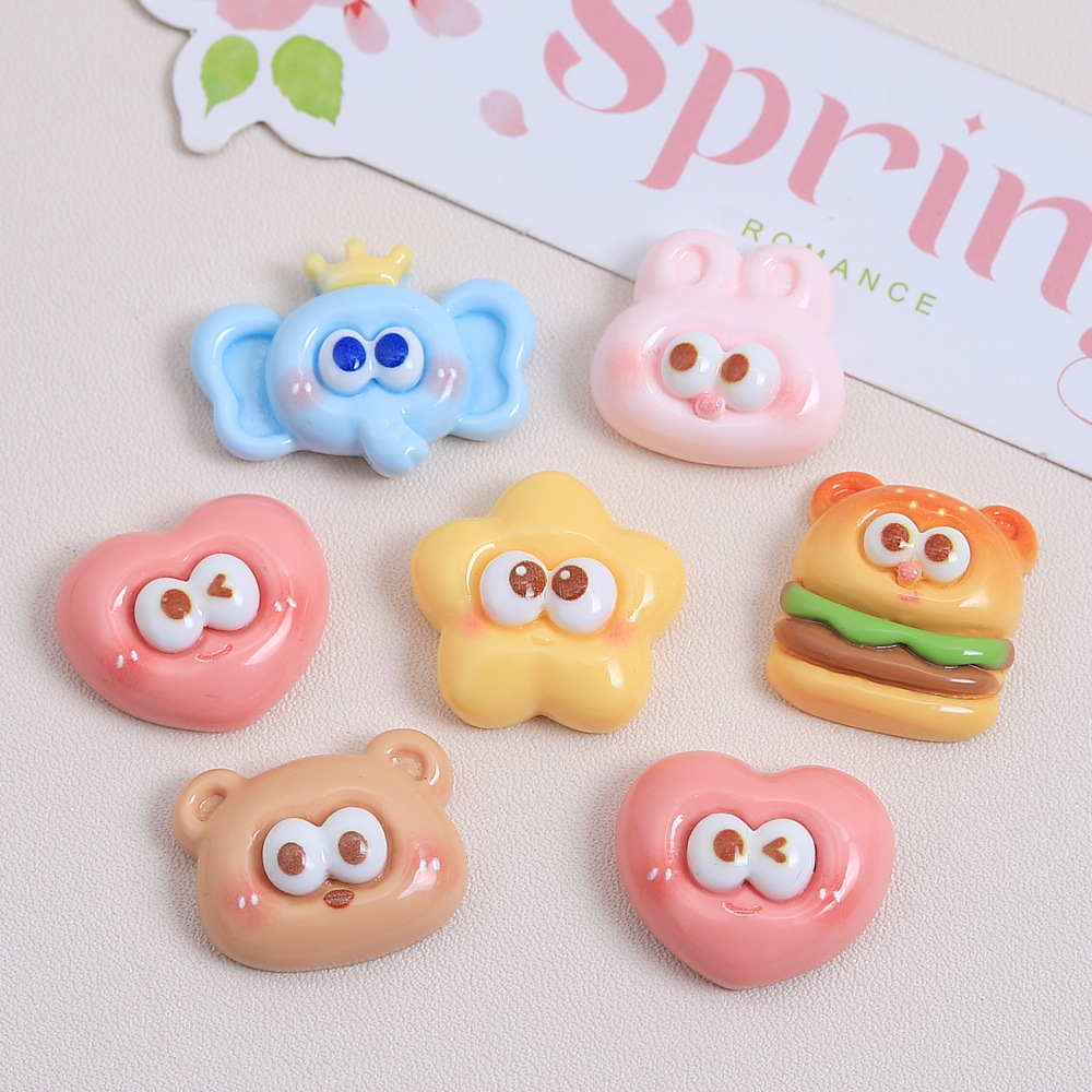 创意大眼小可爱动物汉堡立体贴纸水杯装饰显示屏收纳盒垃圾桶DIY