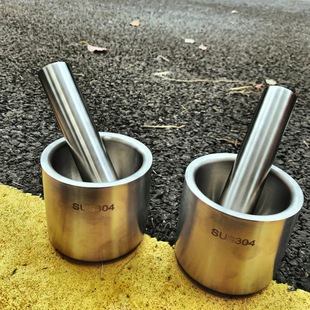 食品级sus304不锈钢研磨器拉丝家用捣蒜器蒜臼捣碎器 匠心之作