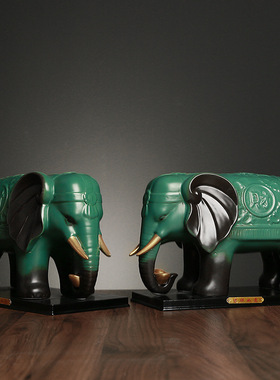 陶瓷珍藏版大号大师首发大象摆件客厅办公室镇宅风水摆设