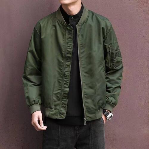 美式军绿色ma1飞行夹克棉服男秋冬款加厚棉衣cleanfit棒球服外套