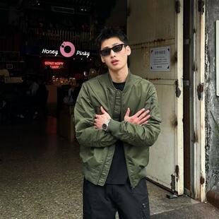 ma1飞行员夹克外套女秋冬加厚棉服韩系情侣棒球服军绿色ins潮棉衣