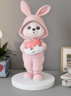 可爱兔子摆件家居饰品乔迁生日送礼物女生玄关桌面客厅电视柜装饰