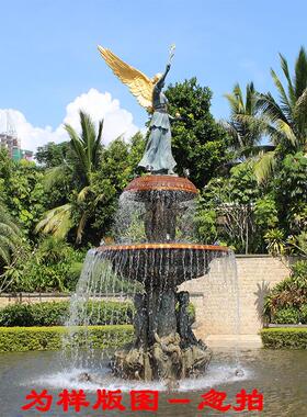 工厂定制铸铜户外欧式人物动物铜雕天鹅吐水喷泉景观水景雕塑装饰