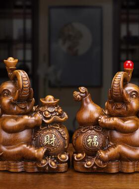 中式财福对象摆件酒柜客厅家居装饰品树脂工艺品店铺开业礼品摆件