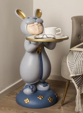 贝汉美北欧创意大型落地摆件客厅奶牙兔收纳家居饰品乔迁新居礼物