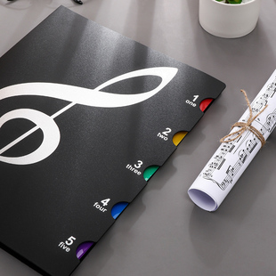 A4乐谱夹可修改琴谱夹可标注书写歌谱夹吉他架子鼓合唱团学生老师培训学校音乐曲谱夹彩虹色加厚内页夹子