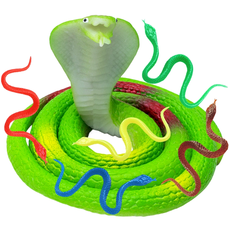 软胶玩具蛇眼镜蛇送5条小蛇包邮