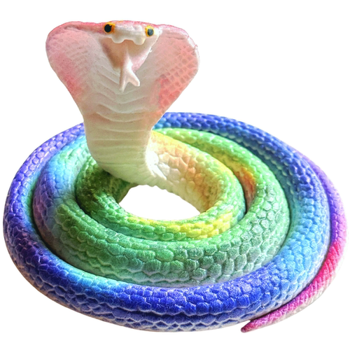 软胶彩印蓝花色仿真蛇玩具包邮