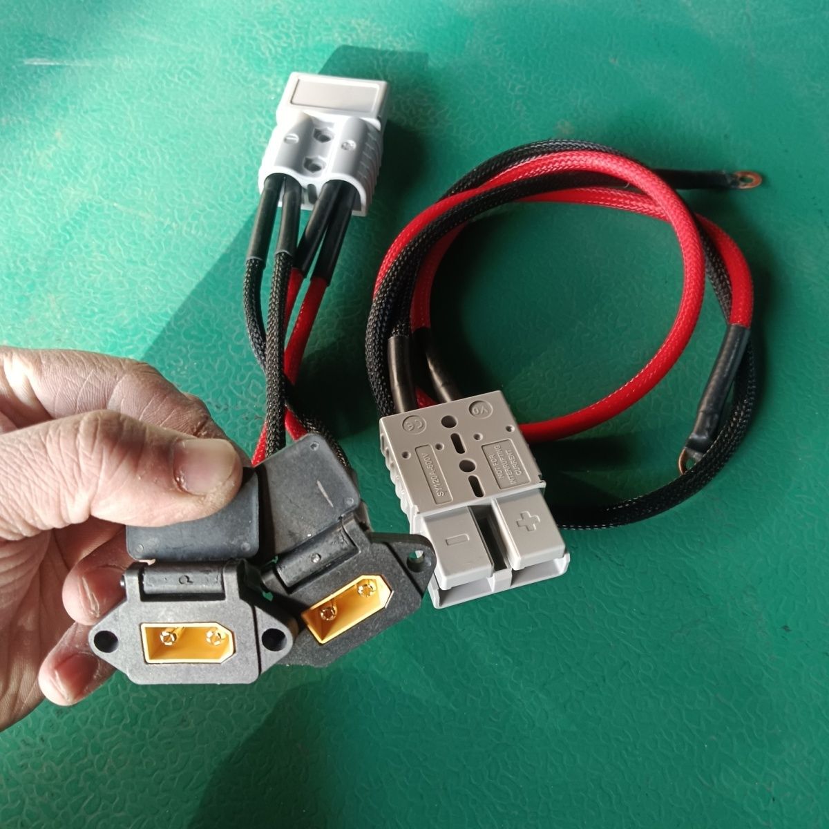 改装一拖二大功率品字头充电线XT90安德森100安快充华为台达通用