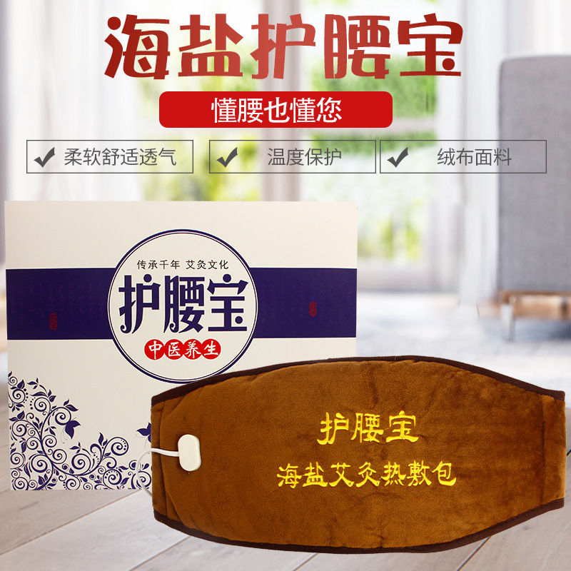 电加热海盐护腰 艾灸宝暖宫暖腰腹粗盐包 艾绒温灸腰肌家用热敷袋