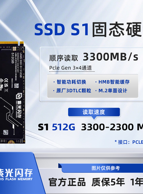 紫光闪存S1固态硬盘512G M.2接口PCLE3.0智能功耗切换高速SSD