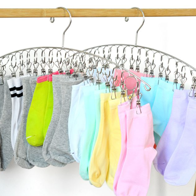 不锈钢袜夹晾衣架防掉袜子内衣内裤家用多功能晒衣夹