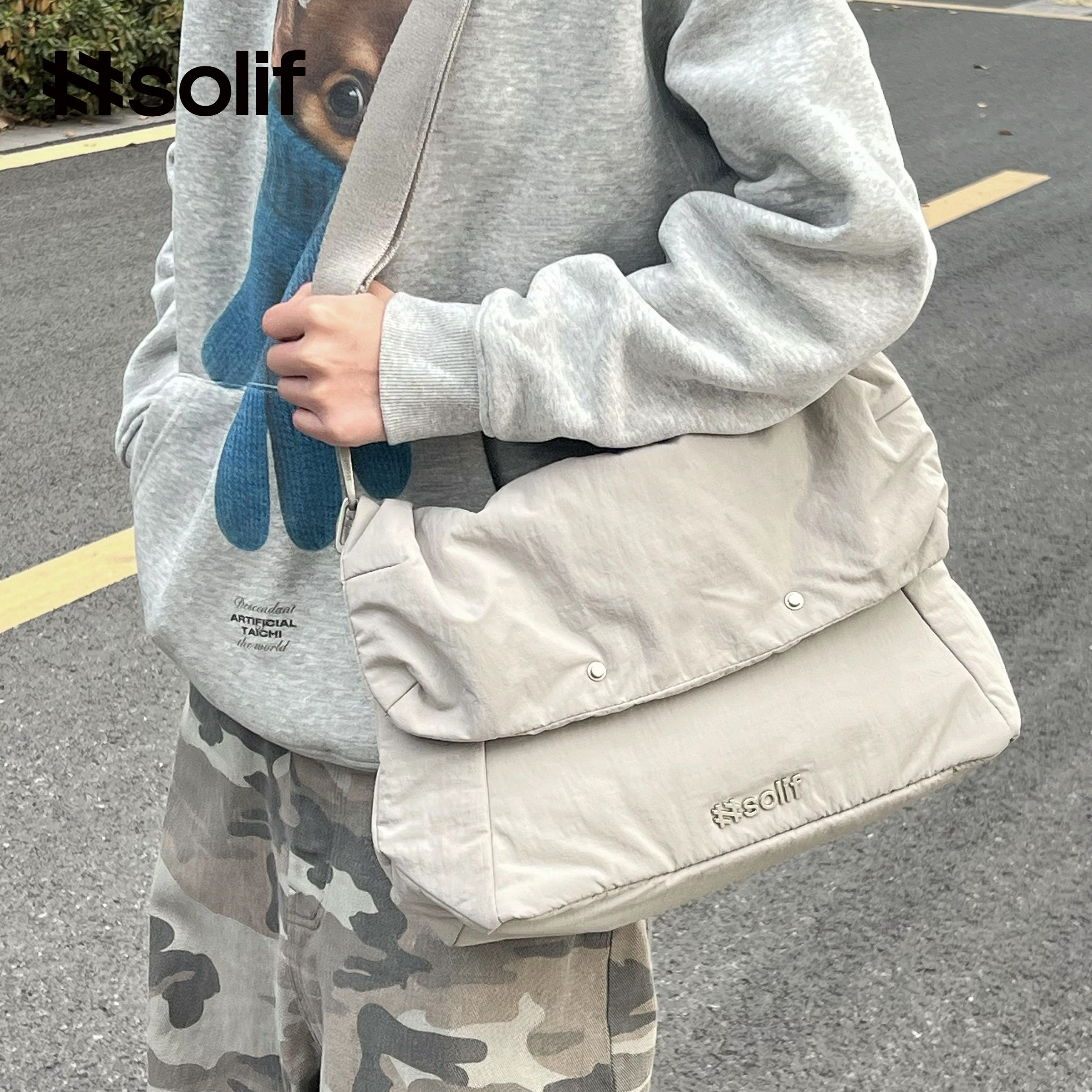 【新品】solif见鲸原创单肩背包斜挎包女男潮流百搭通勤简约新款