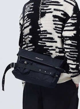 solif信标原创单肩背包邮差斜挎包女男运动包时尚通勤折叠包包