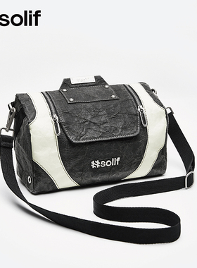 solif原创可拆卸brompton小布车头包二合一撞色包包