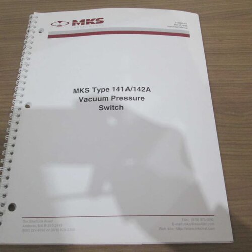 【】MKS Type 141A142A Vacuum Pressure Switch Instruction Man