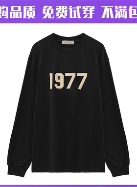 ESSENTIALS官方植绒1977圆领卫衣男女情侣装秋冬季青少年复线潮牌