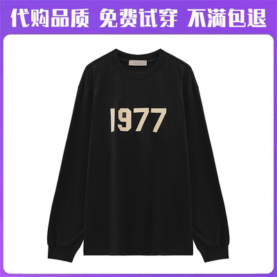 ESSENTIALS官方植绒1977圆领卫衣男女情侣装秋冬季青少年复线潮牌