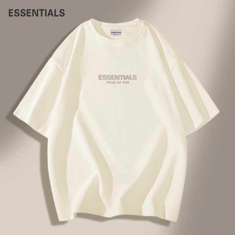 ESSENTIALS官方夏季2025年新款高级感ins杏色运动短袖T恤男女潮牌
