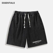 ESSENTIALS官方奥特莱斯做旧夏季直筒五分裤男女休闲复古短裤潮牌