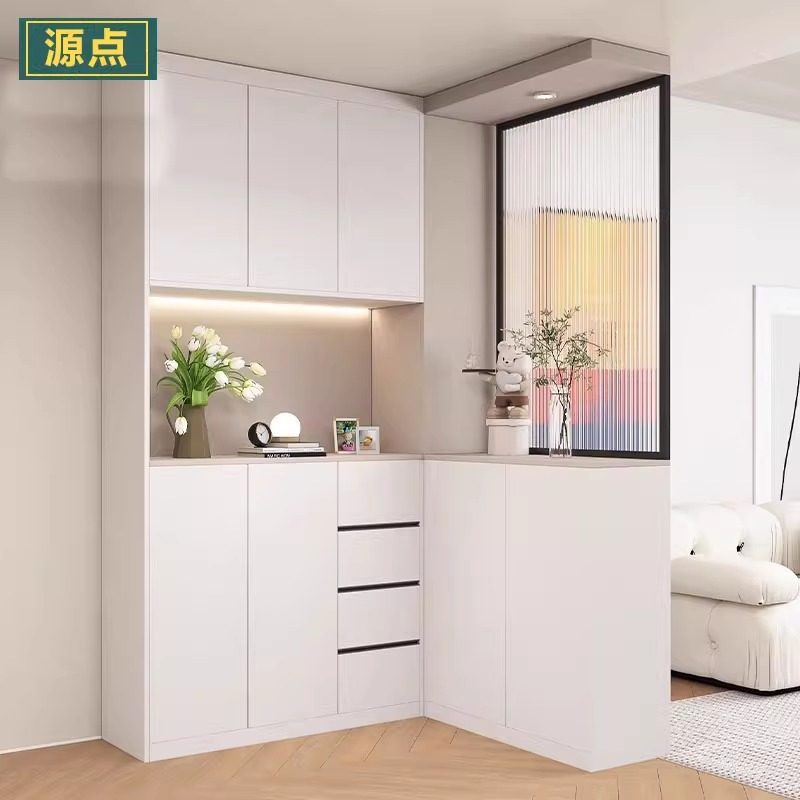 轻奢入户鞋柜玄关柜一体家用大容量置物柜客厅转角屏风隔断柜一体