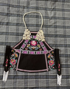 贵州民族布依族刺绣少数民族围裙服装杜兜围腰苗族腰带新款绣花