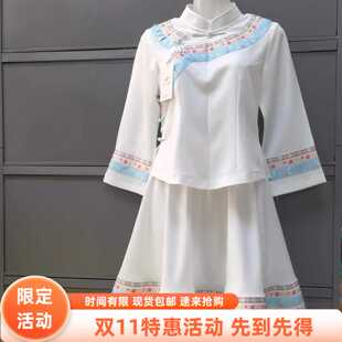 a字裙布依族壮族少数小数民族刺绣裙女款瘦半身长裙服装春夏季