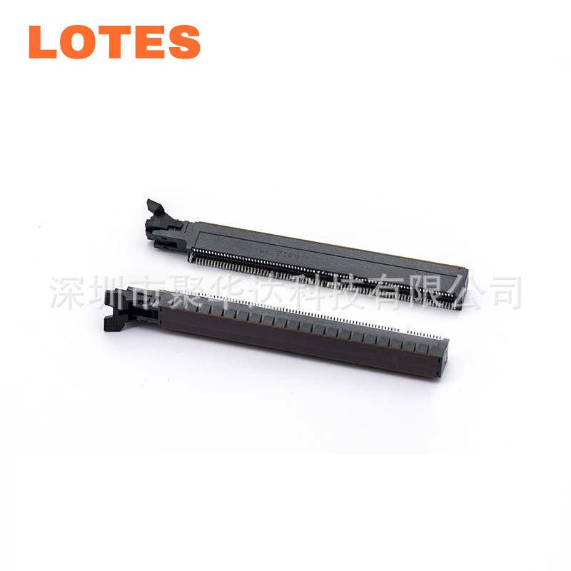 LOTES PCIE4.0显卡插槽16X 164P有掛台有耳扣贴片型黑色808001452