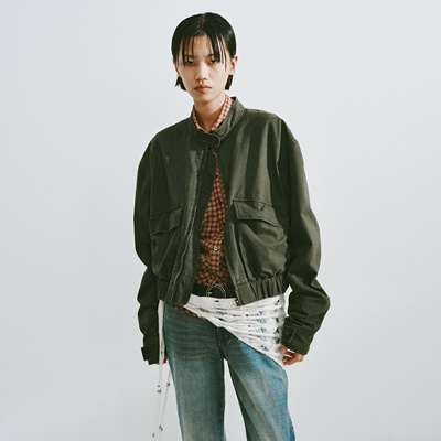 introutro水洗廓形工装短夹克