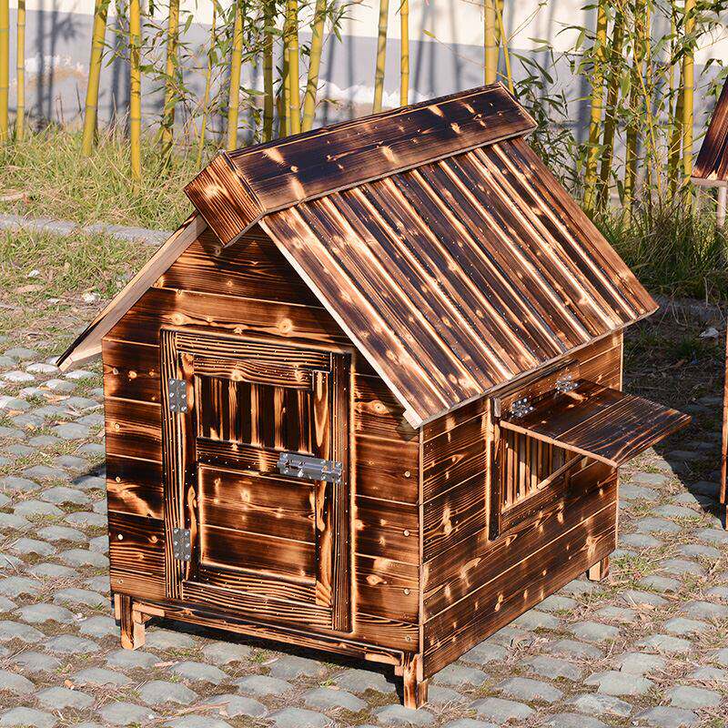 极速包邮新款室外狗屋实木宠物房别墅四季防雨防水W狗窝L大型犬宠