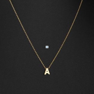 Initial Chain Charms Necklace Meta 极速Fashcion Pendant Gold