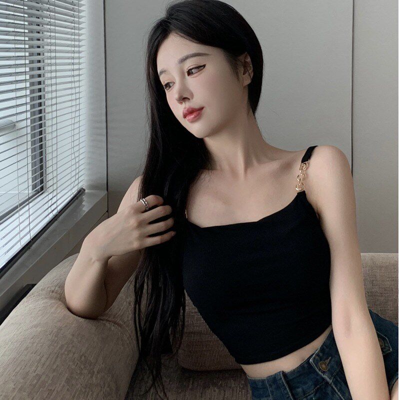 极速纯欲小吊带背心女内搭春w秋带胸垫短款打底美背抹胸性感辣妹