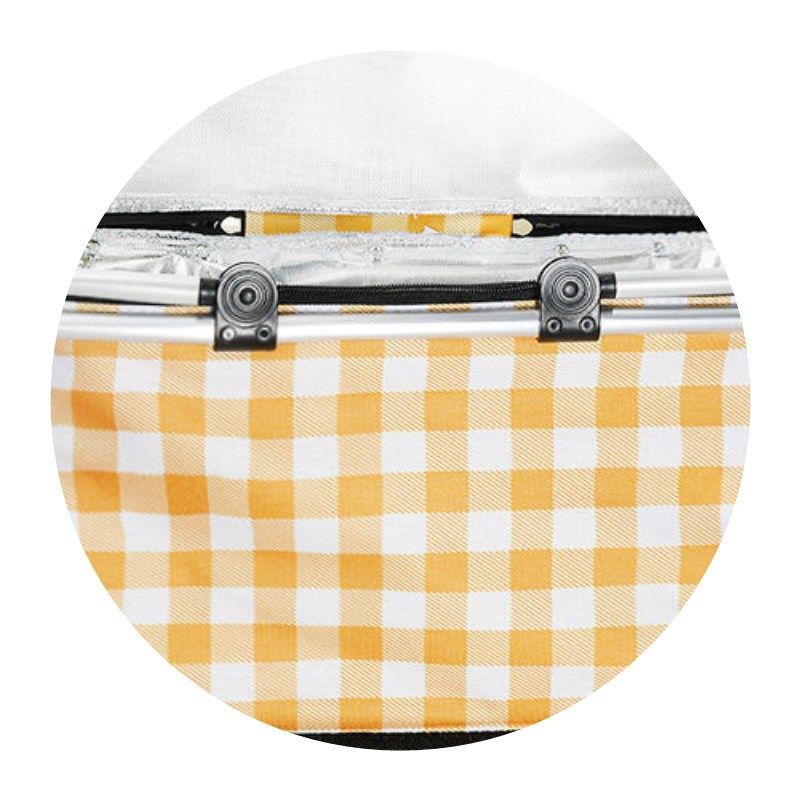 极速户外野餐篮折叠购物篮快餐篮A野餐保温包牛津布篮子野餐篮户