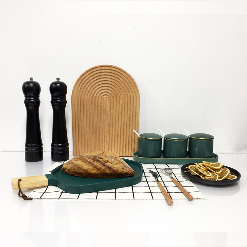 极速样板房厨房j餐桌砧板水果蔬菜菜谱面包餐布咖啡机道具软装饰