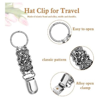 极速Travel Hat Clip Outdouor Straw Cap Clip Retro Alloy Flow