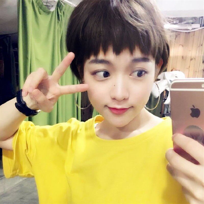 极速狗啃刘海假发女短发二次元自然逼真发型蓬松T减龄短直发帅气