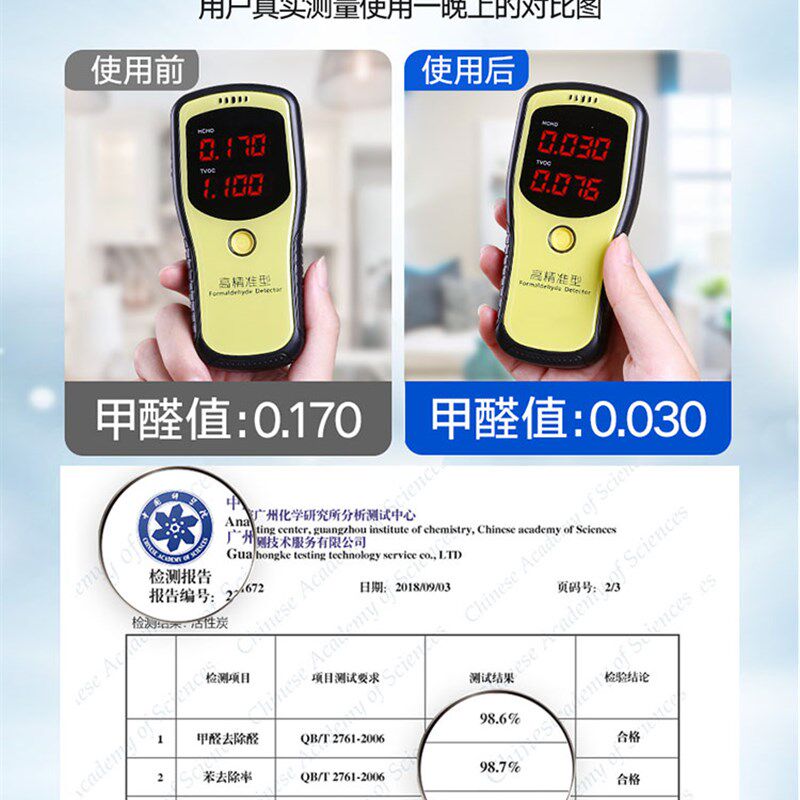 新品新品活性炭除甲醛除味新x房竹炭包去味家用装修Q吸甲醛汽车神