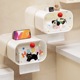 卡通化妆室纸巾盒洗脸巾收纳盒厕所壁挂式 抽取式 卫生纸置物架免打