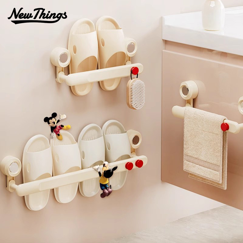 免打孔吸盘壁挂式高端卫生间置物架浴室拖鞋架家用毛巾挂架奶油风,收纳整理,整理架/置物架/收纳架,淘宝优惠券,粉丝福利购,淘宝优惠卷