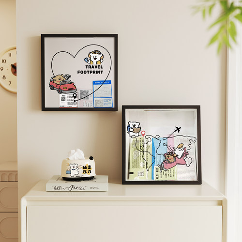 可爱小狗演唱会票根收纳相框挂墙