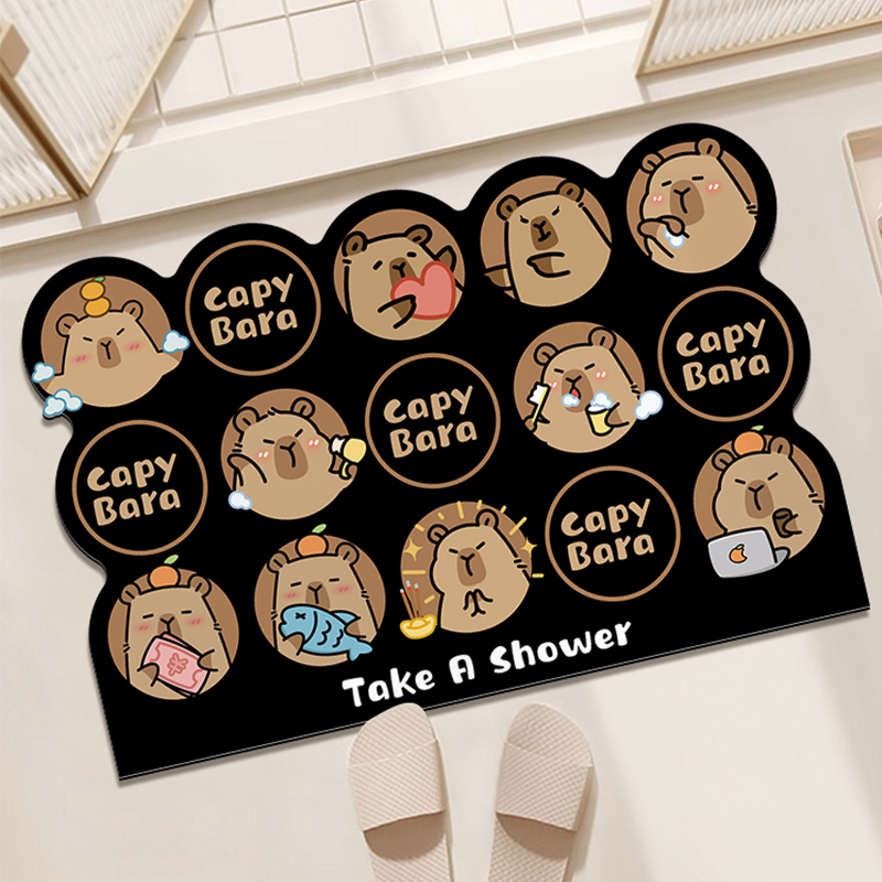【吸水速干】卡皮巴拉浴室地垫