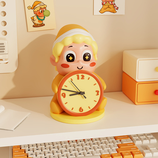 奶油风桌面时钟摆件摆台式创意卡通客厅钟表摆放式饰品生日礼物女