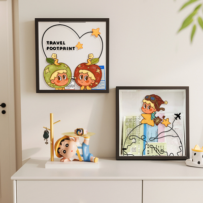 星星仔旅行飞机火车票根收纳相框